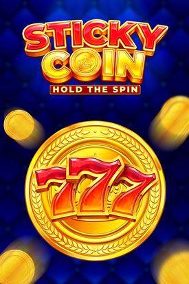 A glowing golden coin with the text "sticky coin."