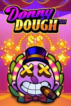 A cartoonish character with a bright "donny Dough" design and dollar signs