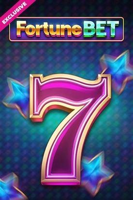 A slot machine design featuring a glowing "7."